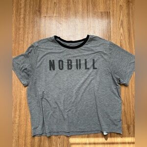 NOBULL Heather Gray T-Shirt with Black Logo
